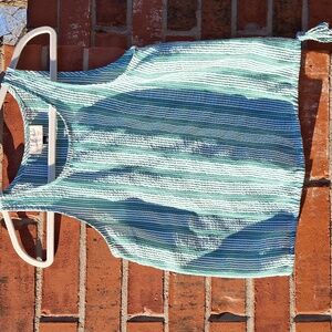 Universal Thread Green and White Striped Top